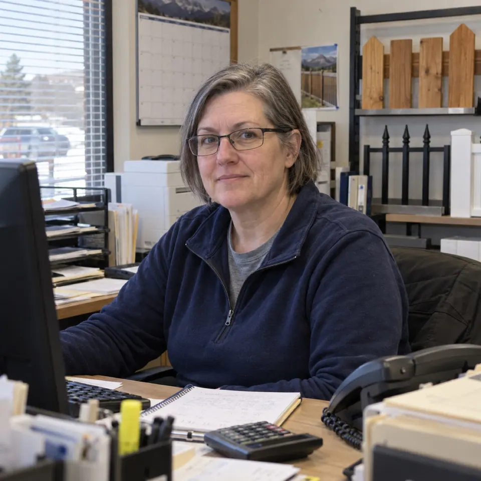 Erin Walker at the Blue Squirrel office desk